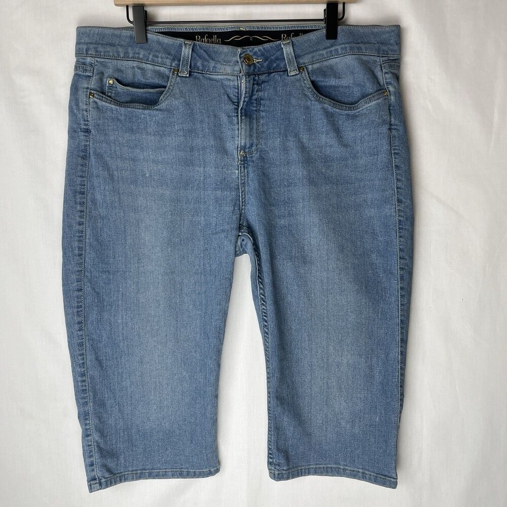 Rafaella Weekend Womens Denim Capri Jeans Size 16 Light Wash Pockets Cropped Y2K